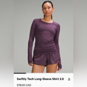 Lululemon Swiftly Tech Long Sleeve 2.0